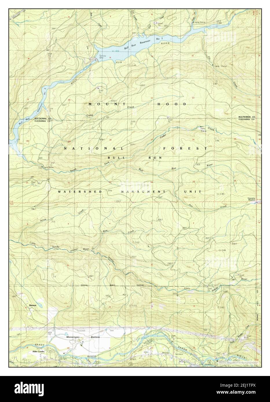 Brightwood, Oregon, map 1986, 1:24000, United States of America by Timeless Maps, data U.S. Geological Survey Stock Photo