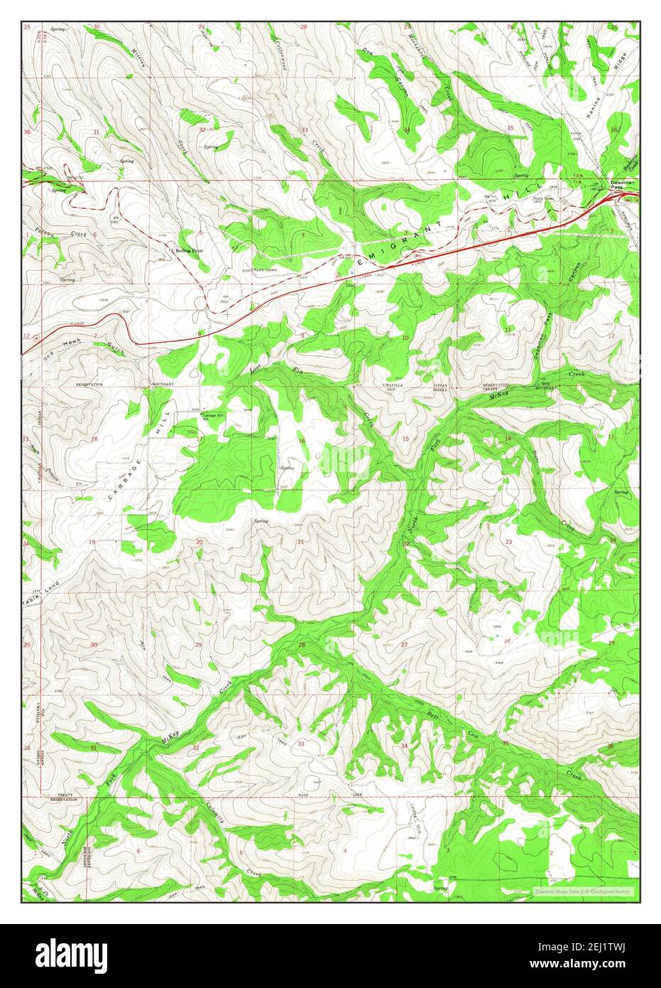 Cabbage Hill, Oregon, map 1966, 124000, United States of America by