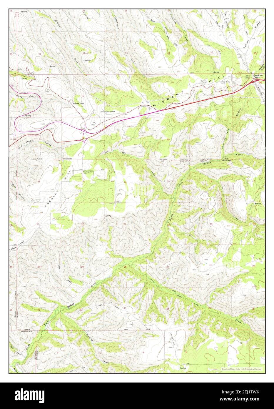 Cabbage Hill, Oregon, map 1966, 124000, United States of America by