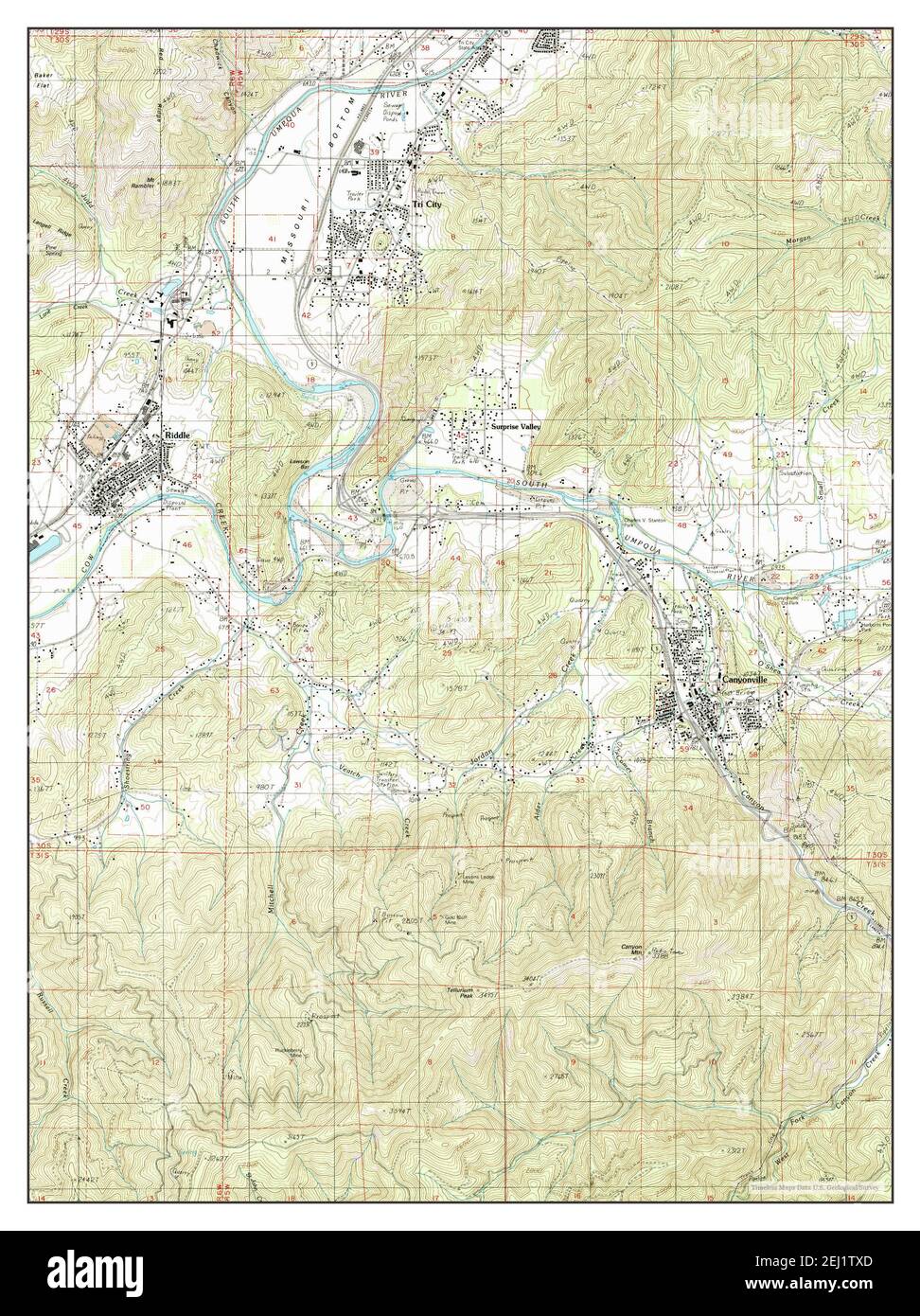 Canyonville map Cut Out Stock Images & Pictures Alamy