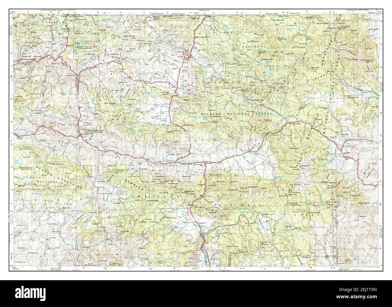 Canyon City, Oregon, map 1955, 1250000, United States of America by
