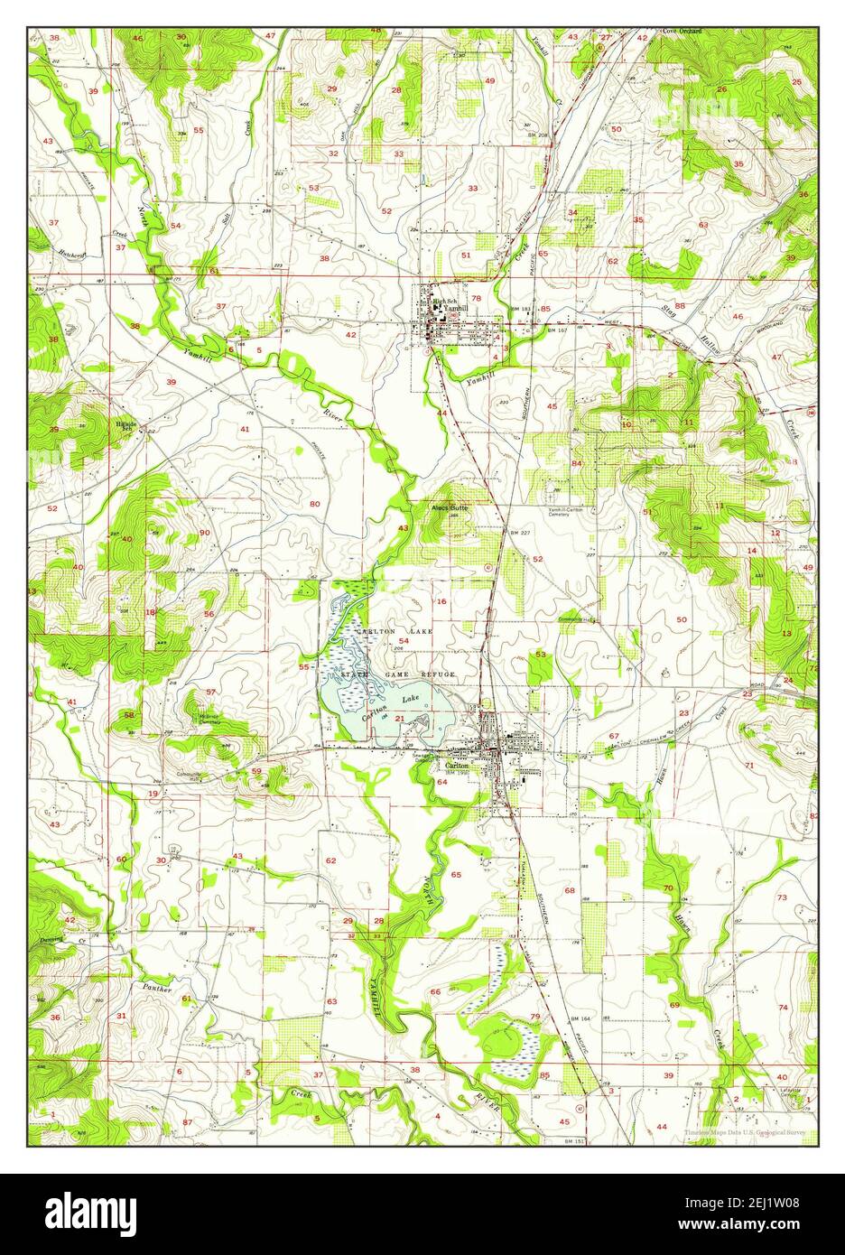 Carlton, Oregon, map 1957, 124000, United States of America by