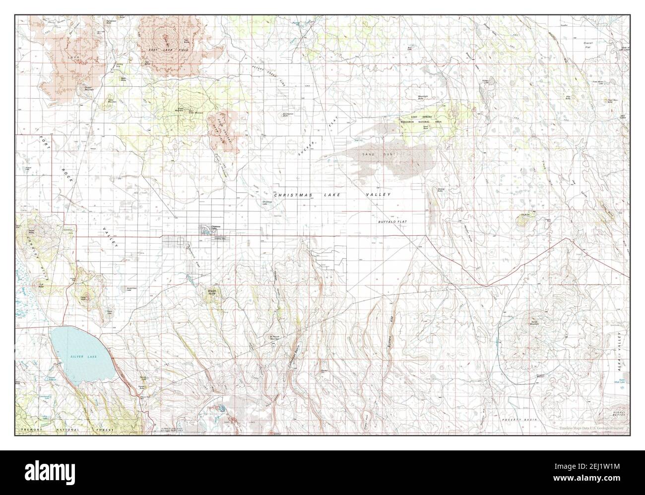 Christmas Valley Oregon Map Christmas Valley, Oregon, Map 1986, 1:100000, United States Of America By  Timeless Maps, Data U.s. Geological Survey Stock Photo - Alamy