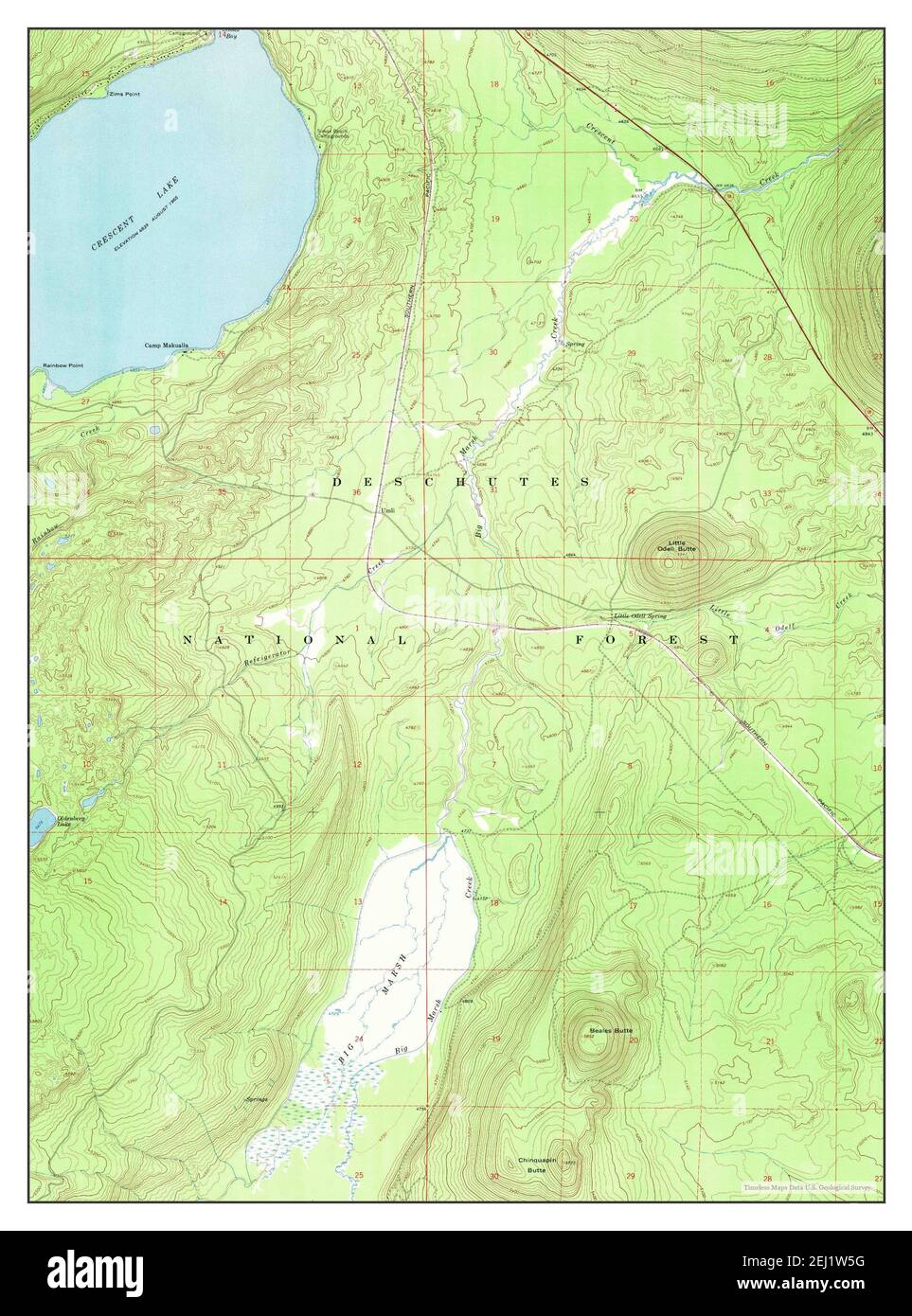 Crescent Lake, Oregon, map 1967, 124000, United States of America by