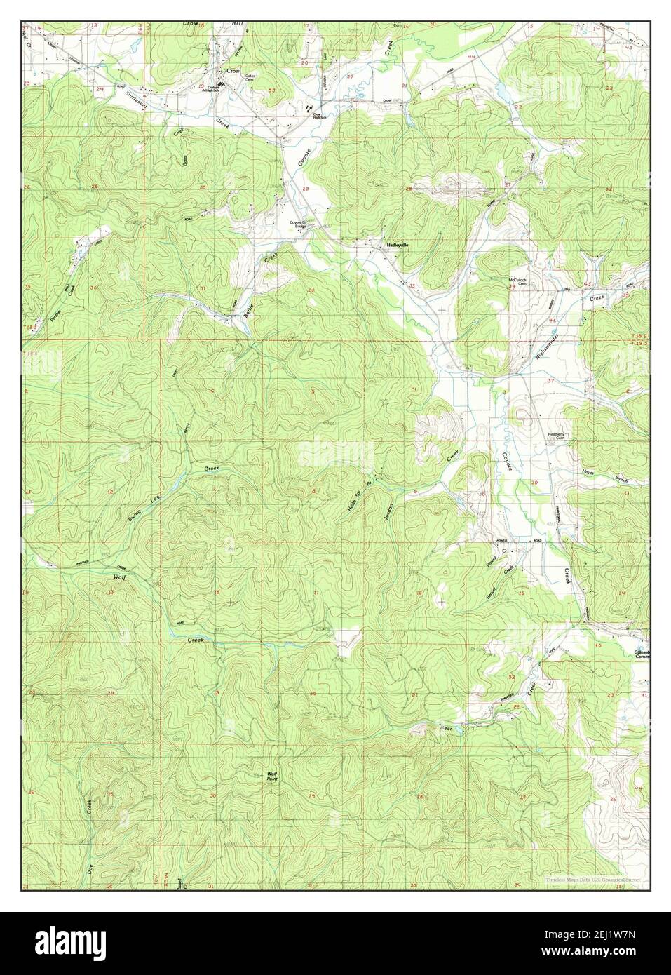 Crow, Oregon, map 1984, 124000, United States of America by Timeless
