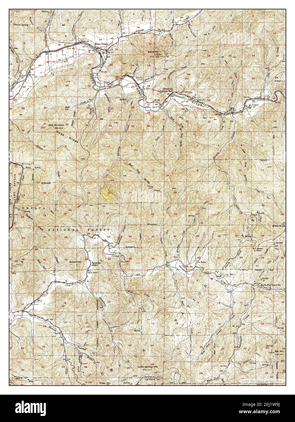 Days Creek, Oregon, map 1954, 162500, United States of America by