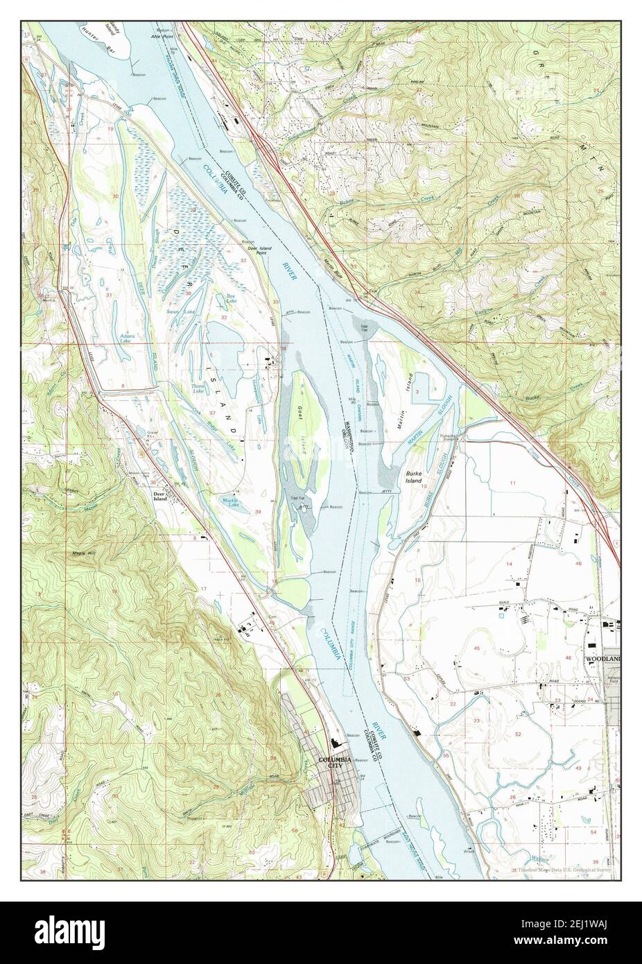 Deer Island Oregon Map Deer Island, Oregon, Map 1990, 1:24000, United States Of America By  Timeless Maps, Data U.s. Geological Survey Stock Photo - Alamy