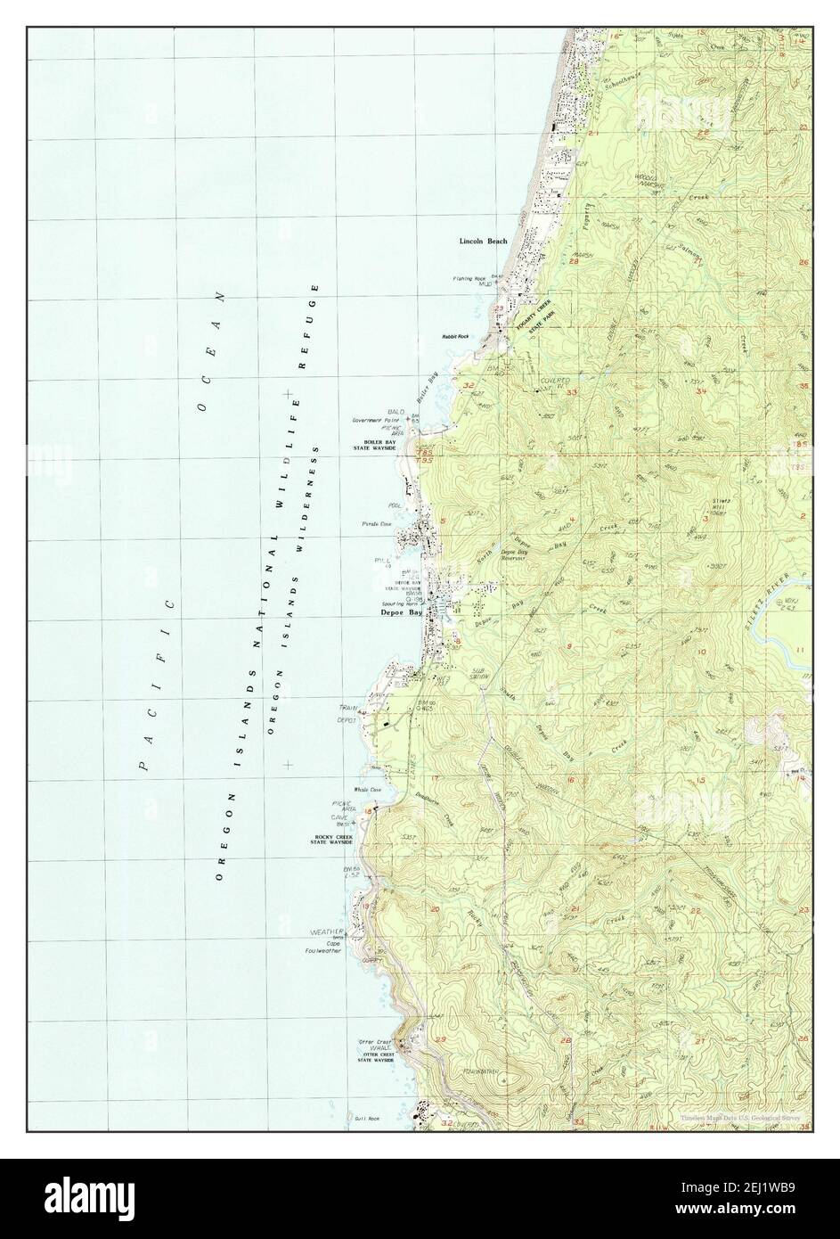 Depoe Bay, Oregon, map 1984, 124000, United States of America by