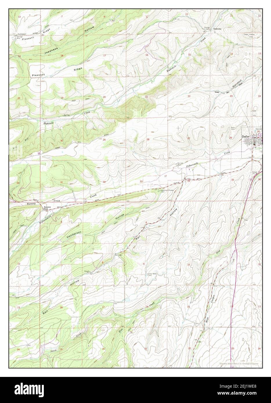Dufur West, Oregon, map 1962, 124000, United States of America by