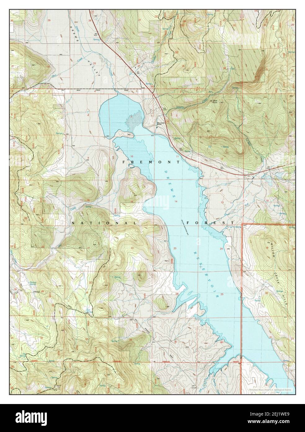 Drews Reservoir, Oregon, map 2004, 1:24000, United States of America by Timeless Maps, data U.S. Geological Survey Stock Photo
