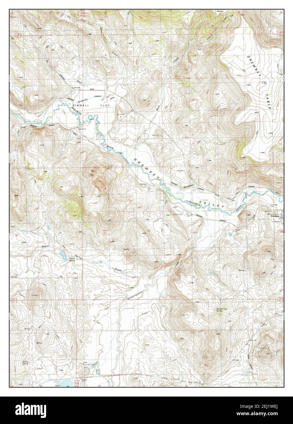 Drewsey, Oregon, map 1990, 124000, United States of America by