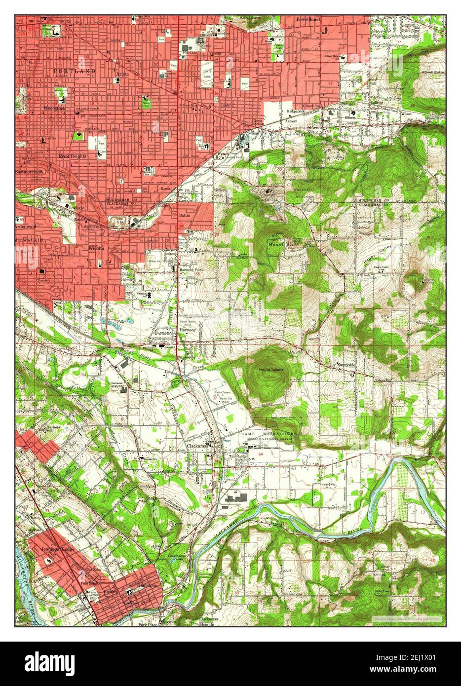 Gladstone, Oregon, map 1961, 124000, United States of America by