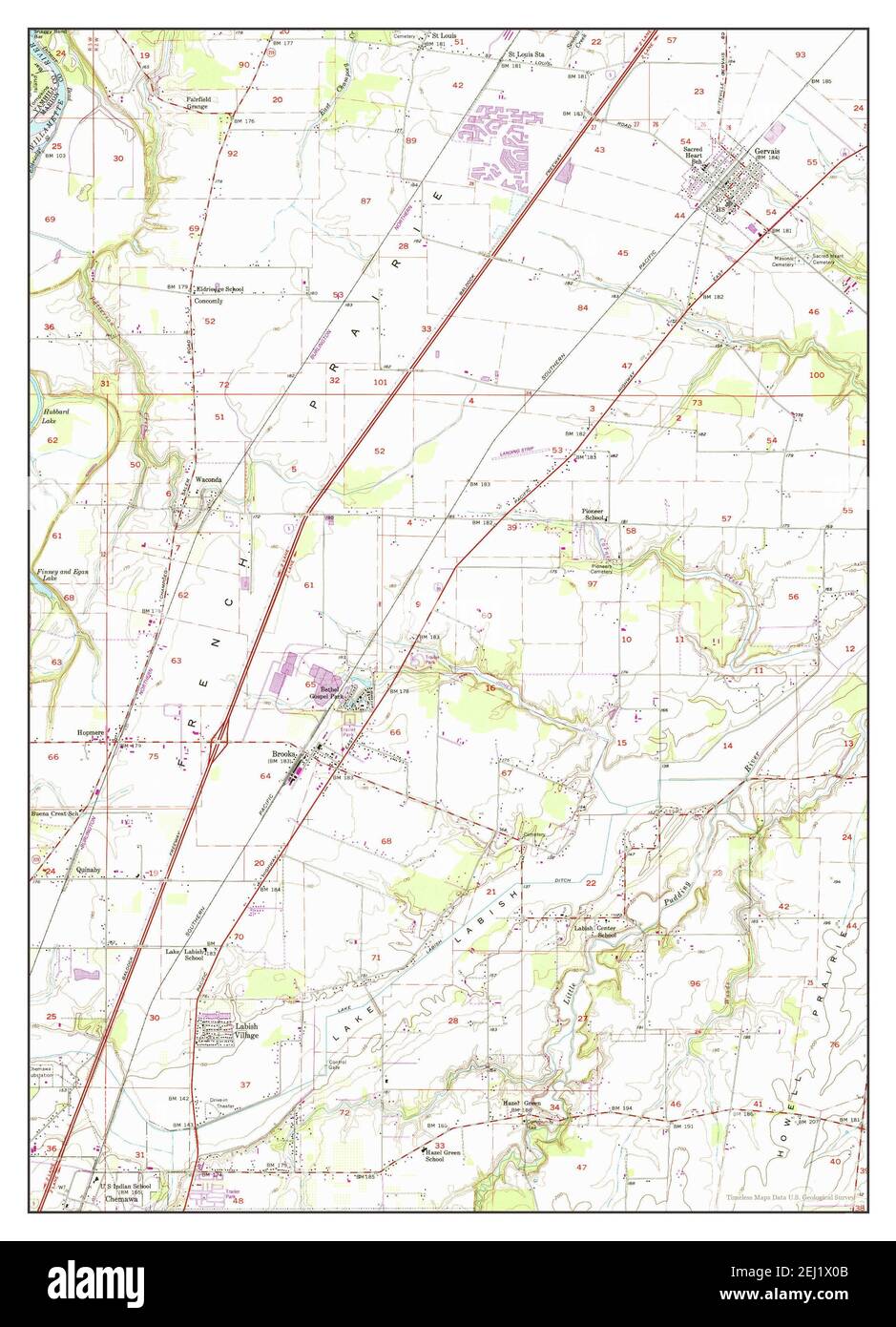Gervais, Oregon, map 1957, 124000, United States of America by
