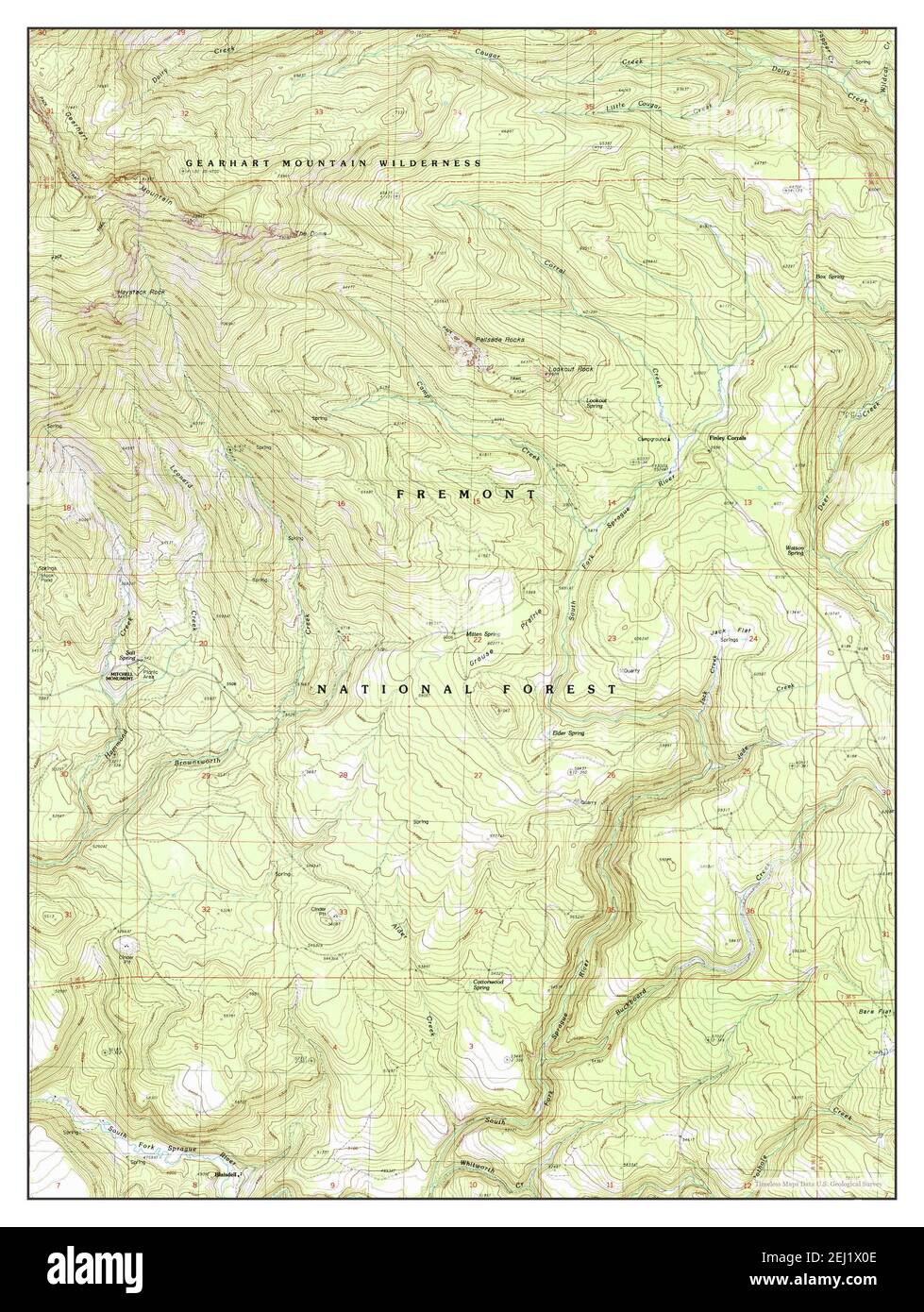 Us Geological Survey Store Gearhart Mountain, Oregon, Map 1988, 1:24000, United States Of America By  Timeless Maps, Data U.s. Geological Survey Stock Photo - Alamy