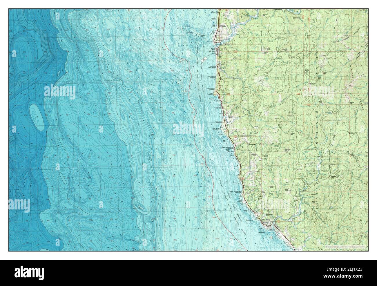 Gold Beach, Oregon, map 1993, 1:100000, United States of America by Timeless Maps, data U.S 