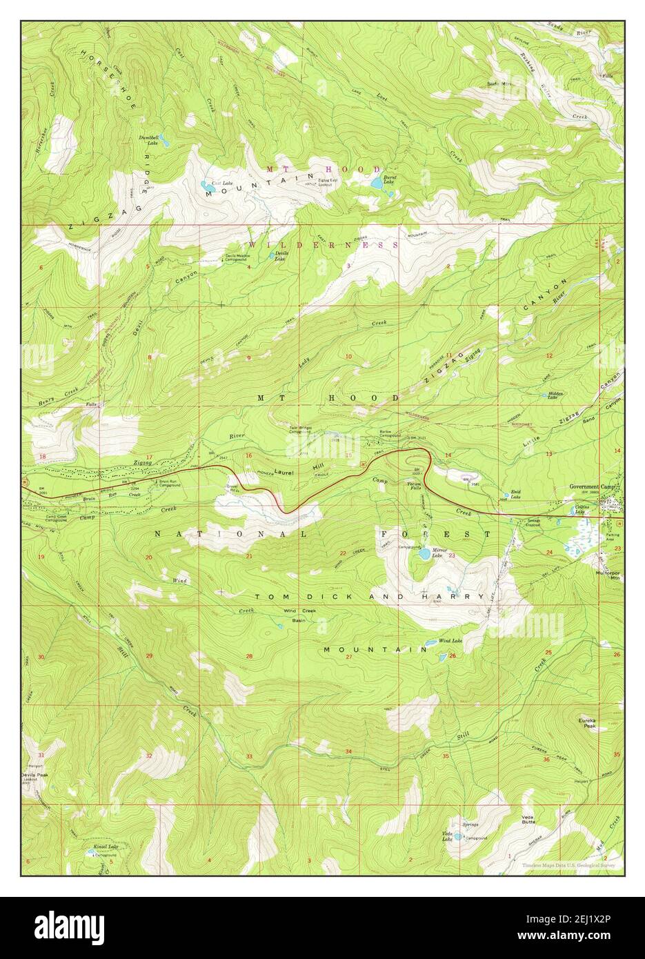 Government Camp, Oregon, map 1980, 124000, United States of America by