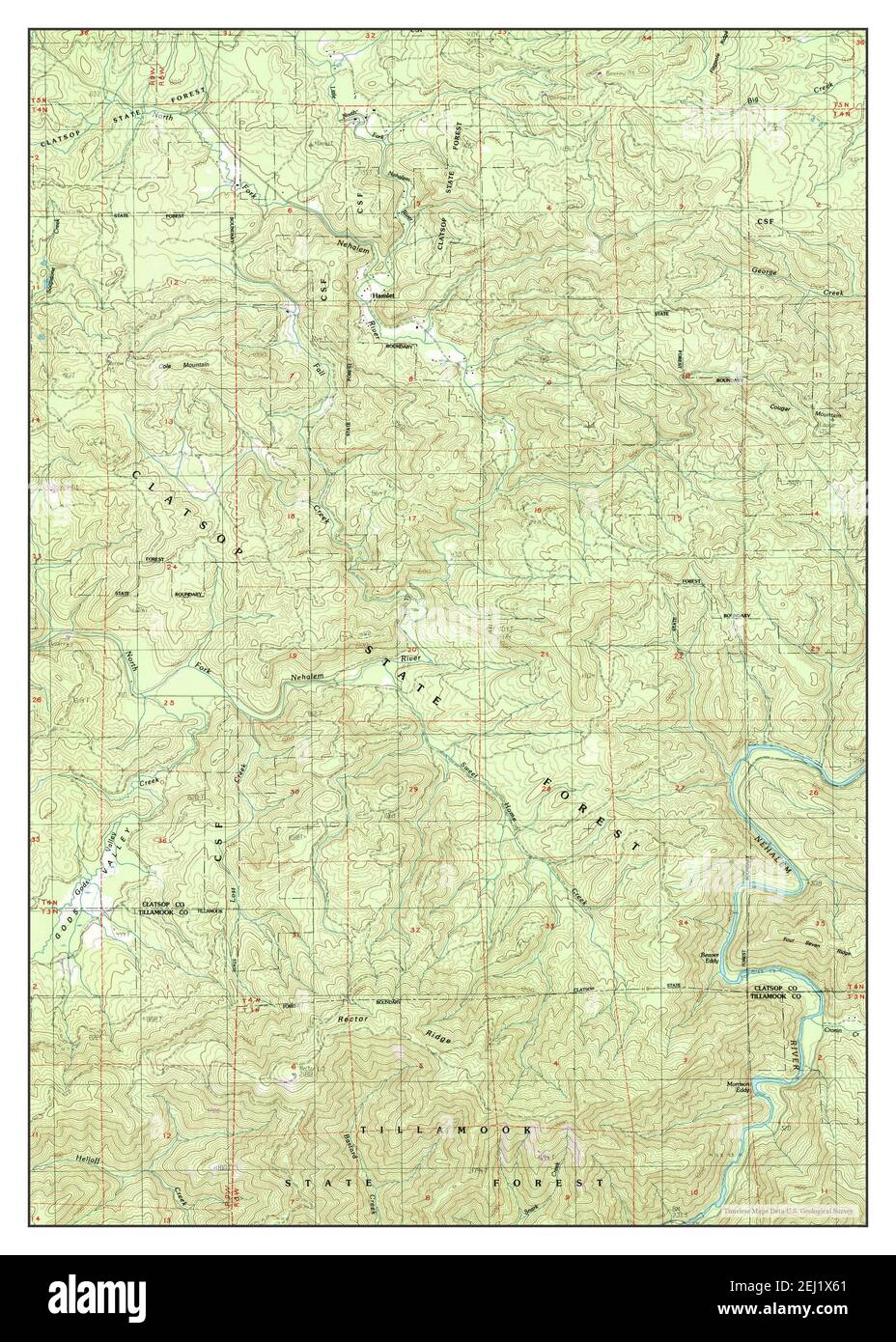 Hamlet, Oregon, map 1984, 124000, United States of America by Timeless Maps, data U.S