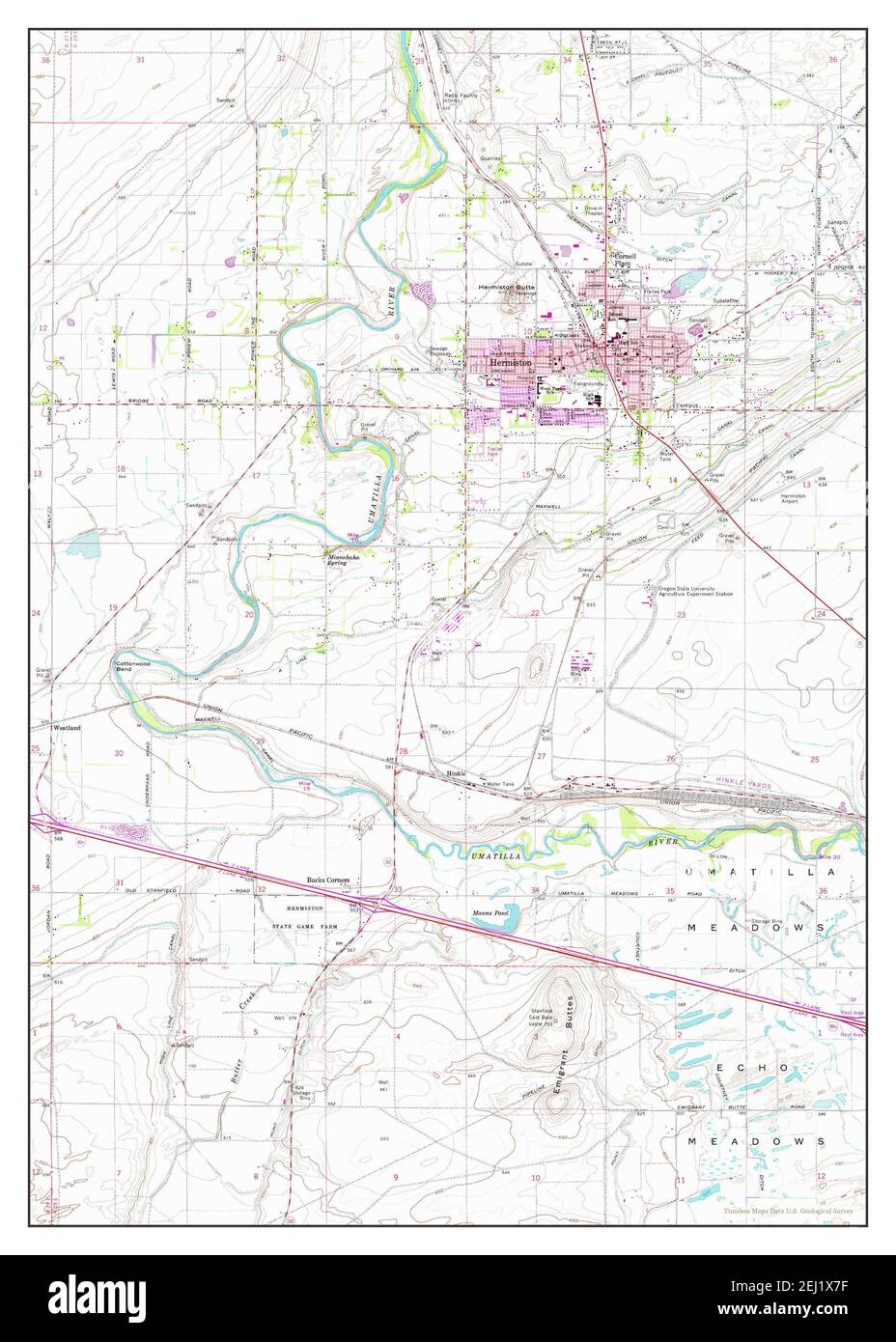 Hermiston, Oregon, map 1962, 124000, United States of America by