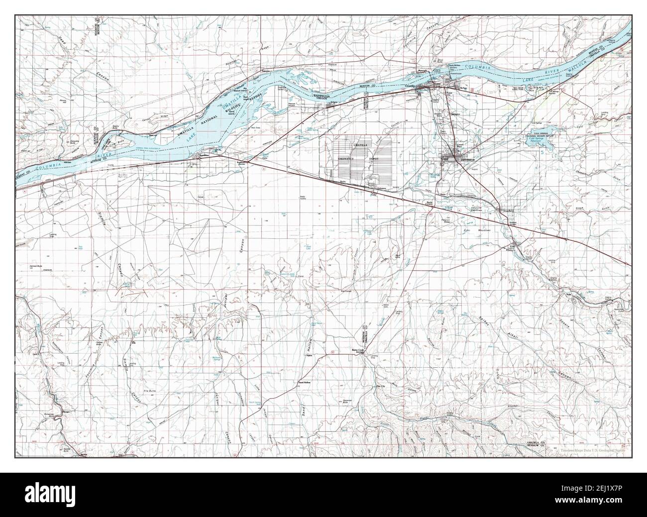 Hermiston, Oregon, map 1984, 1100000, United States of America by
