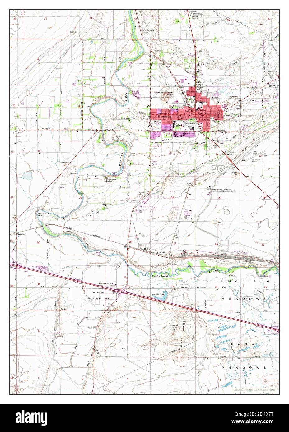 Map of hermiston oregon hires stock photography and images Alamy