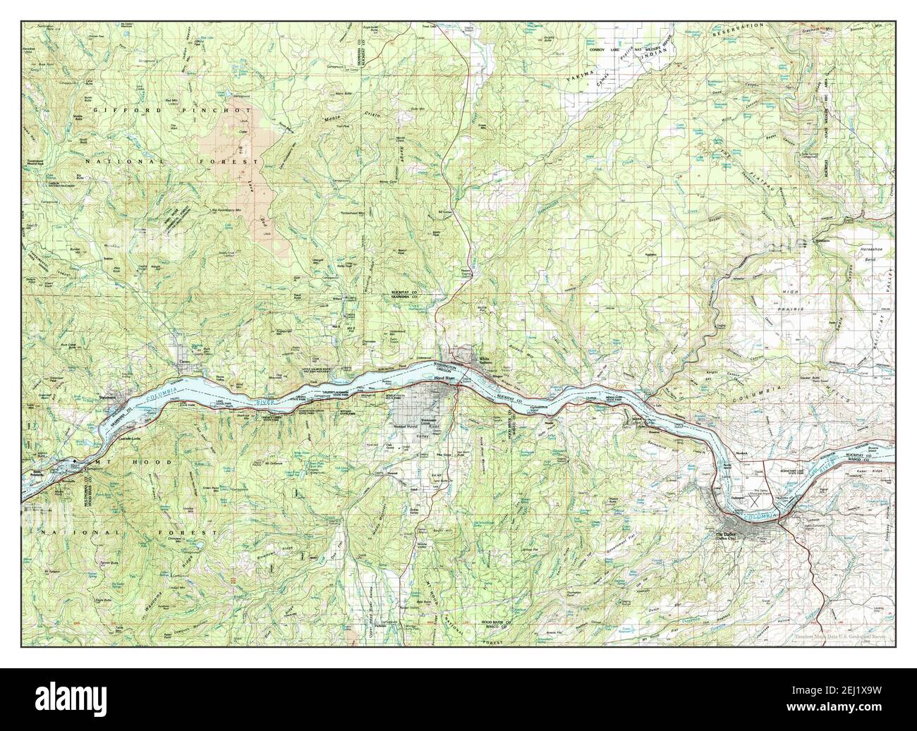 Hood river oregon map 1982 1 100000 united states of america by