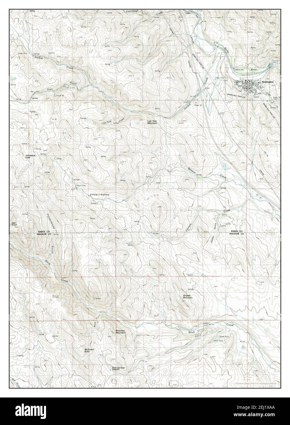 Huntington, Oregon, map 1988, 124000, United States of America by