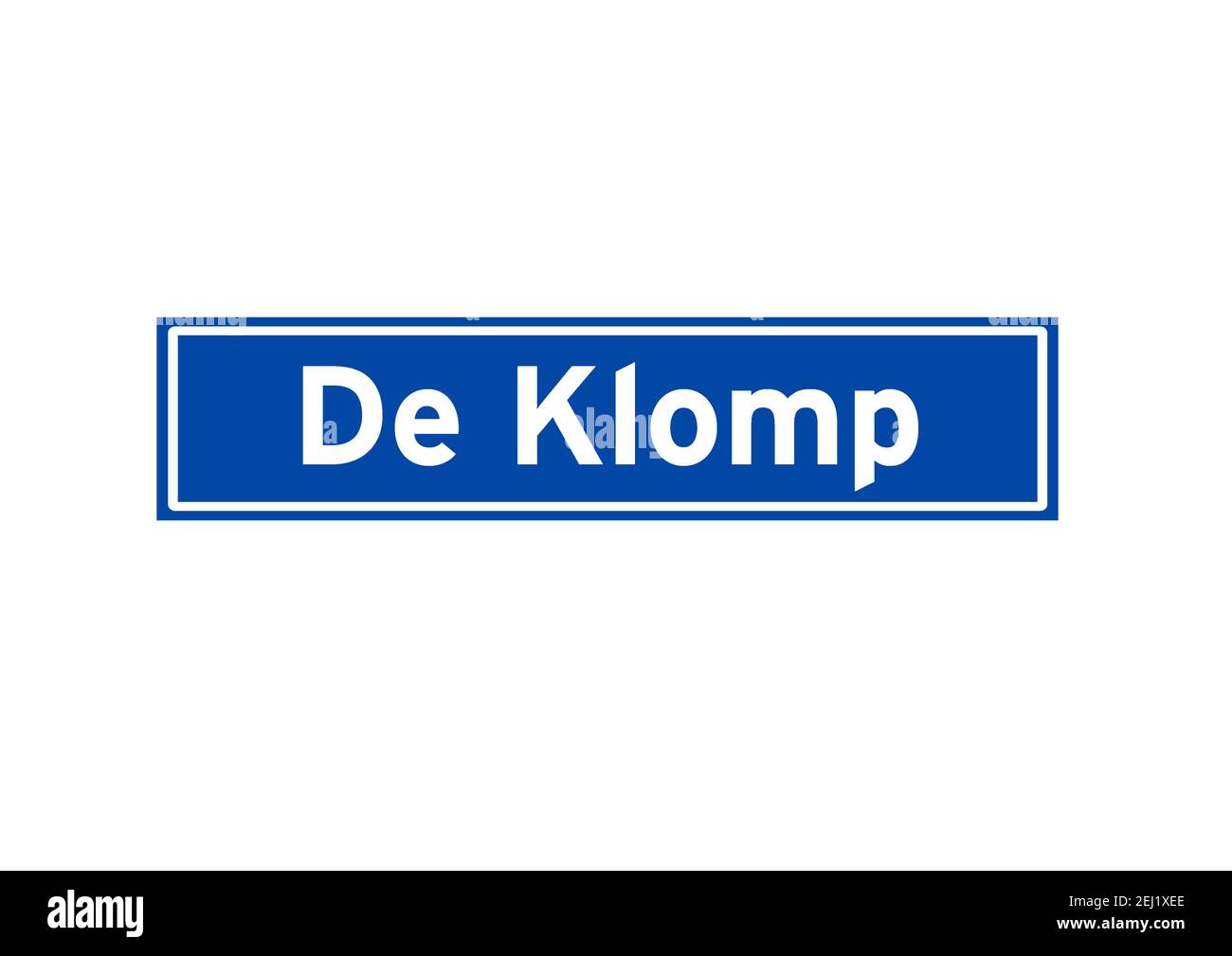 De Klomp isolated Dutch place name sign. City sign from the Netherlands. Stock Photo