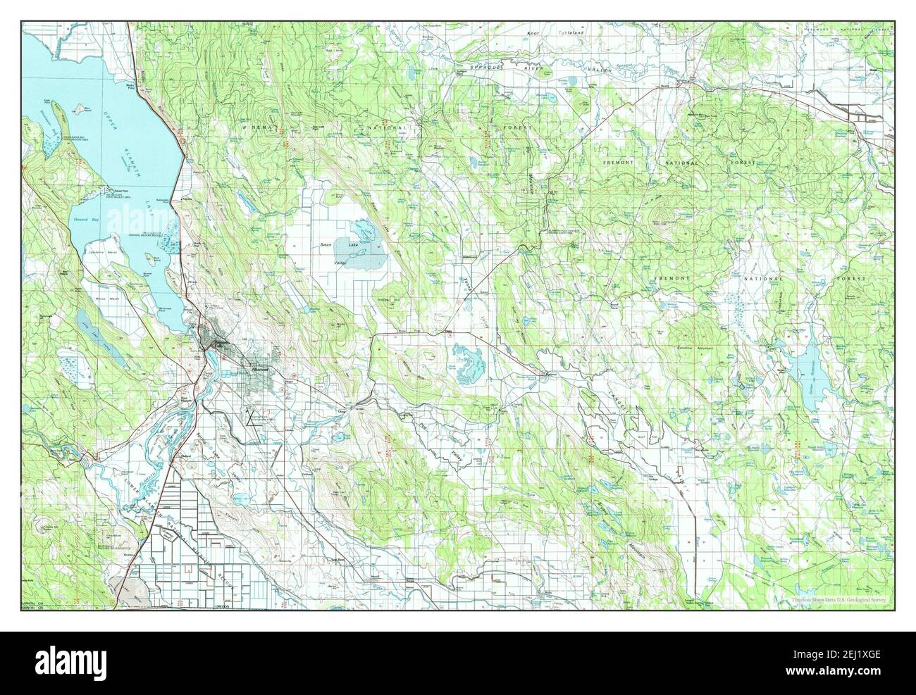 Klamath Falls, Oregon, map 1991, 1:100000, United States of America by ...