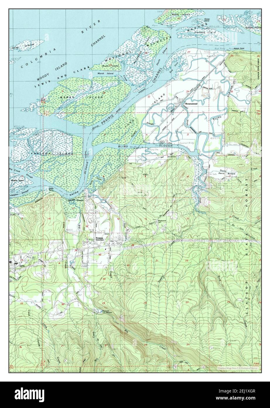 Knappa, Oregon, map 1986, 124000, United States of America by Timeless