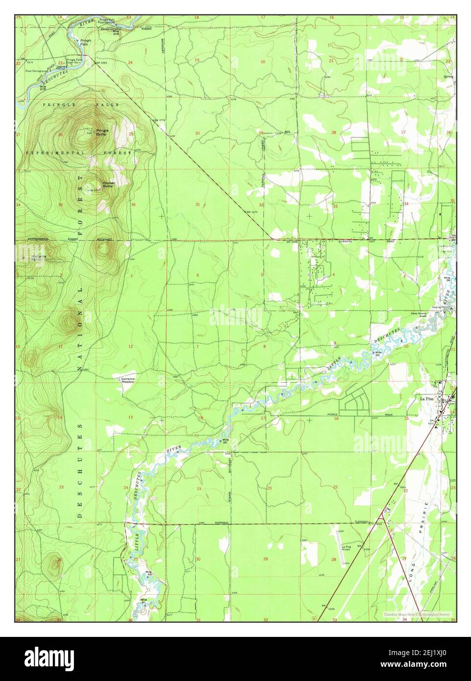 La Pine, Oregon, map 1963, 124000, United States of America by