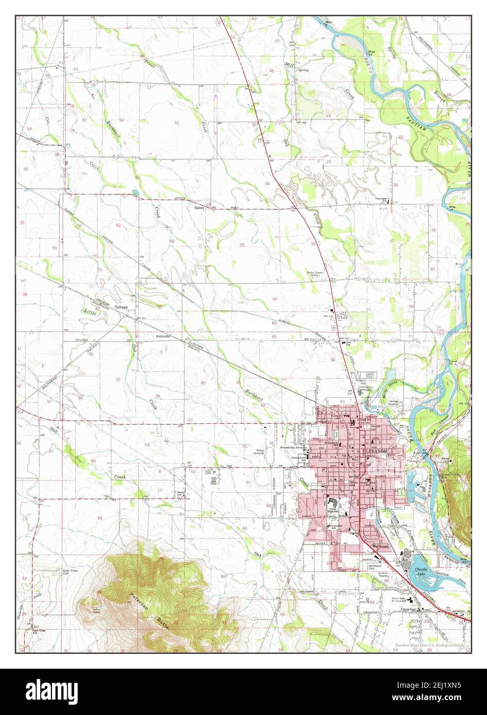 Lebanon, Oregon, map 1969, 124000, United States of America by Timeless Maps, data U.S