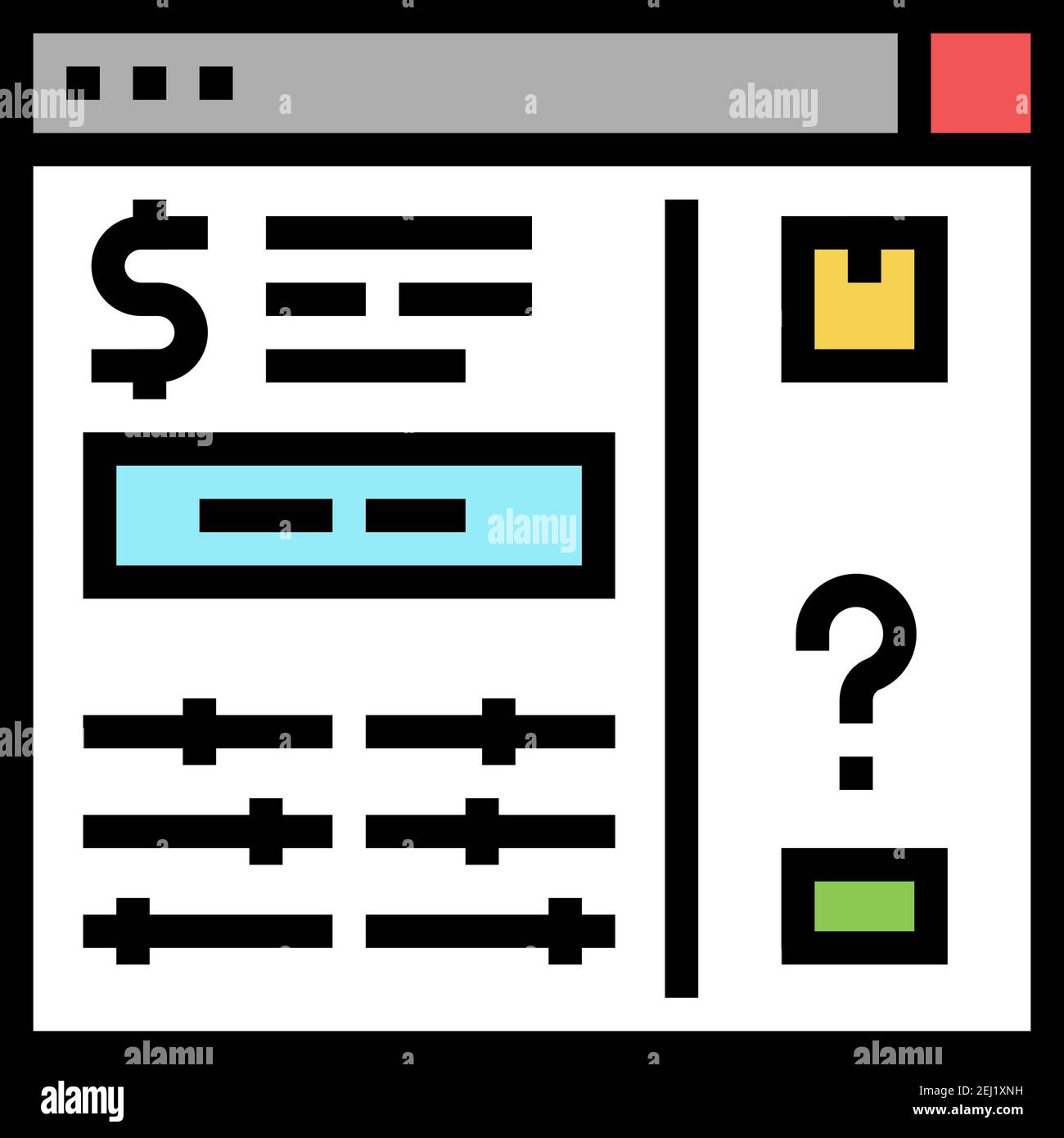 invoice approvals and disputes color icon vector illustration Stock ...