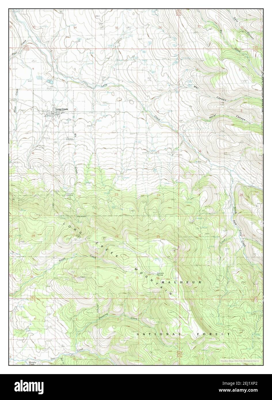 Long Creek, Oregon, map 1990, 124000, United States of America by