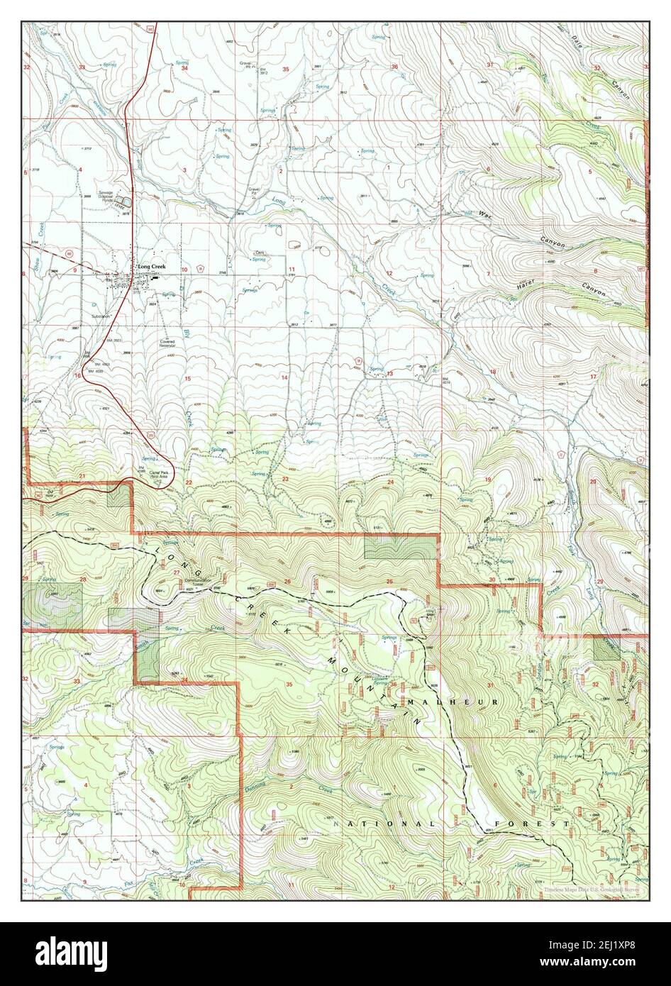 Long Creek, Oregon, map 1999, 124000, United States of America by