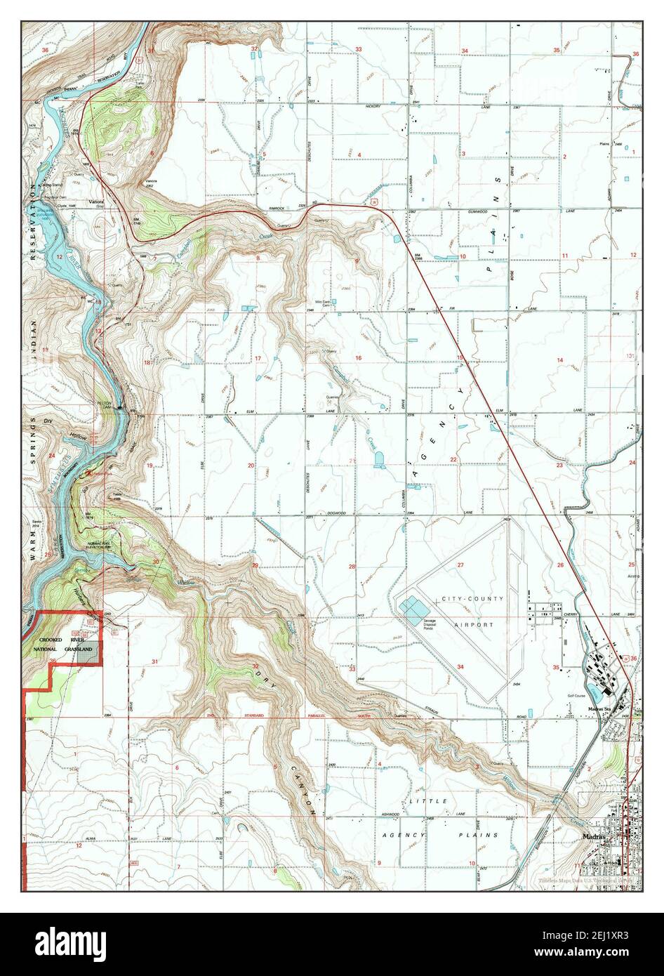 Madras West, Oregon, map 1992, 124000, United States of America by Timeless Maps, data U.S