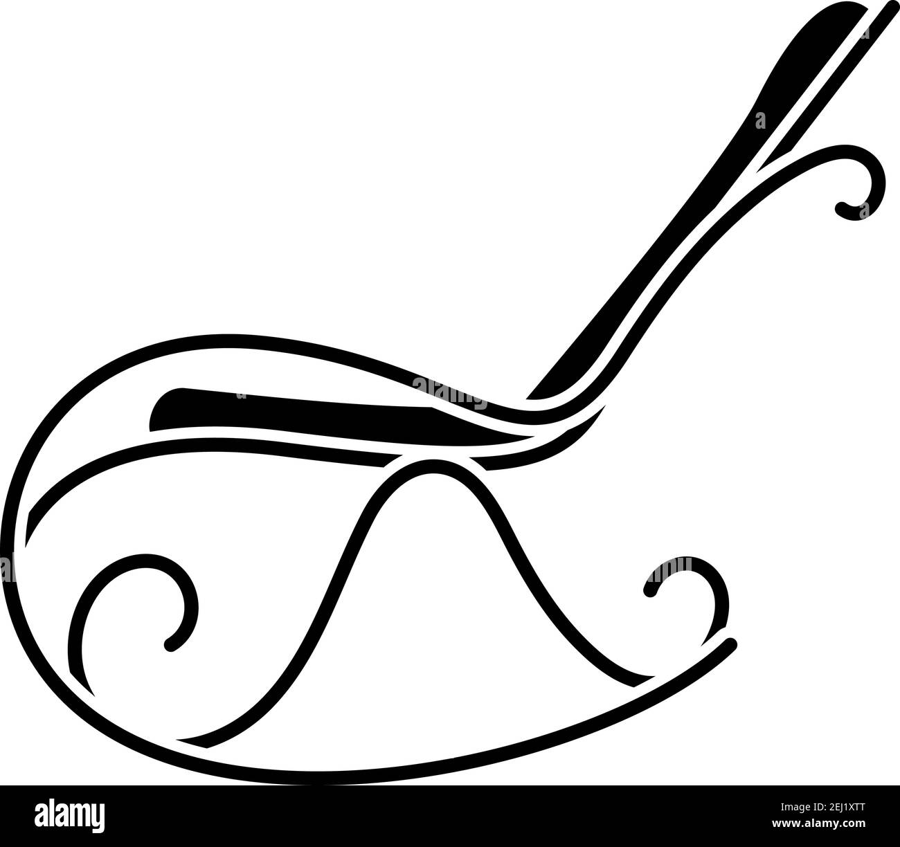 Rocking Chair Icon. Black Stencil Design. Vector Illustration Stock