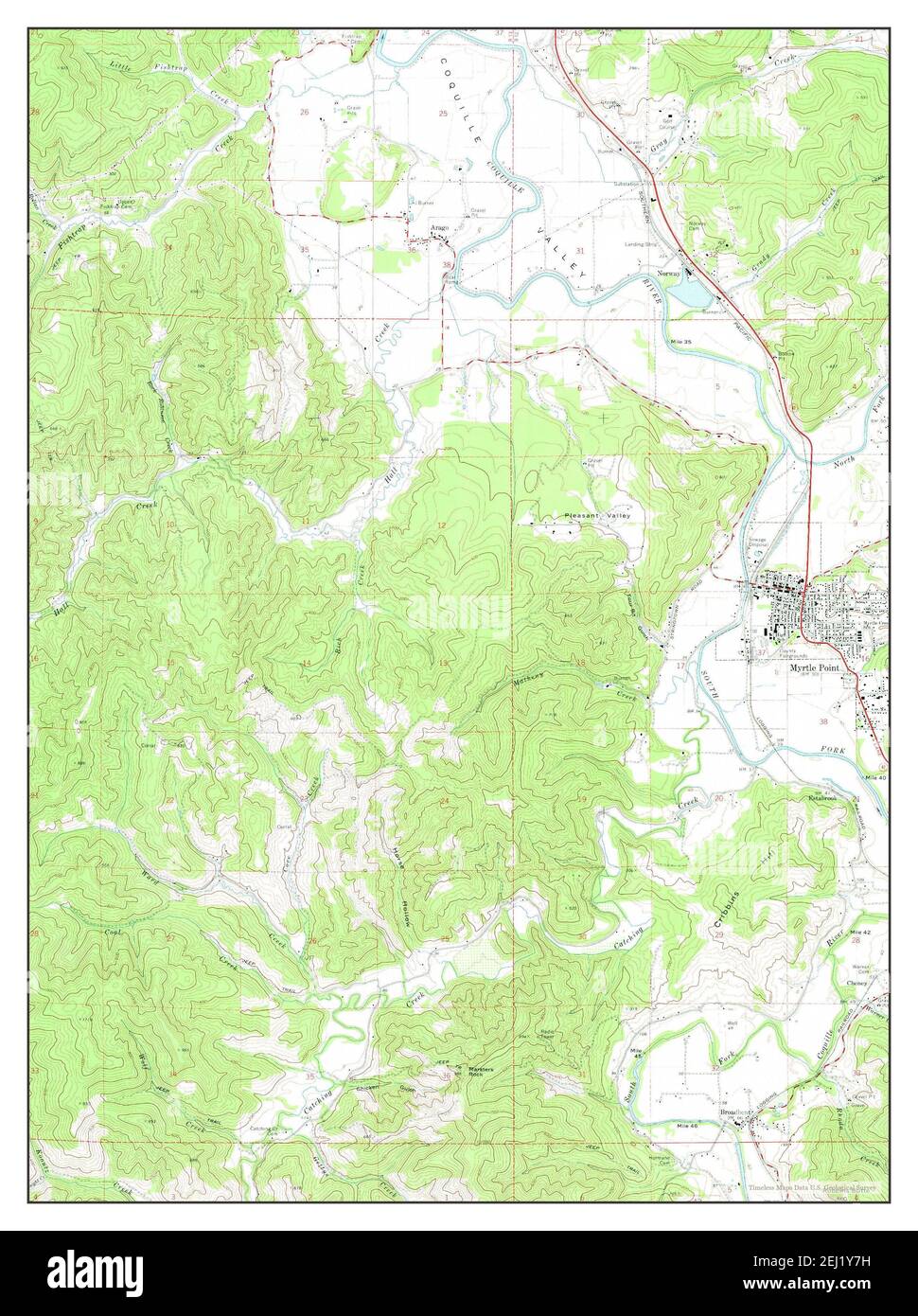 Myrtle Point, Oregon, map 1971, 124000, United States of America by