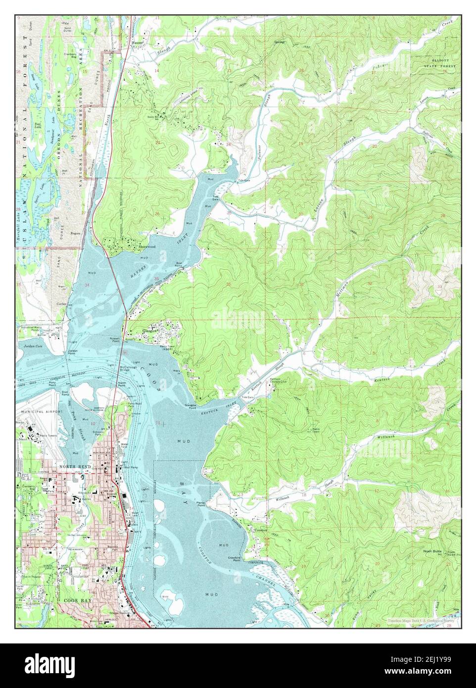 North Bend, Oregon, map 1971, 124000, United States of America by
