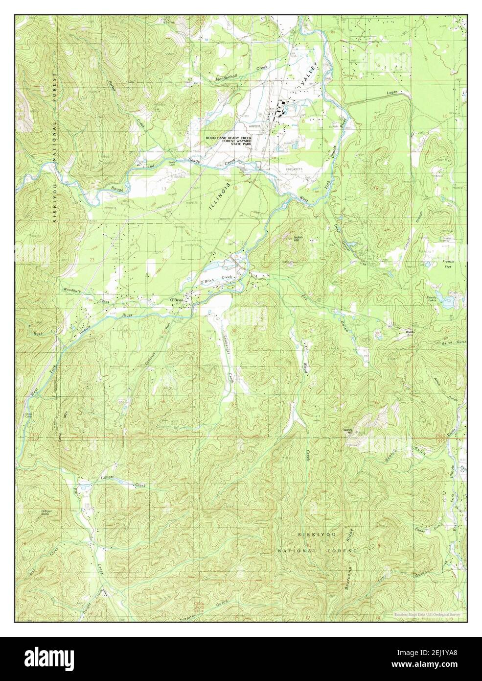 OBrien, Oregon, map 1989, 124000, United States of America by Timeless Maps, data U.S