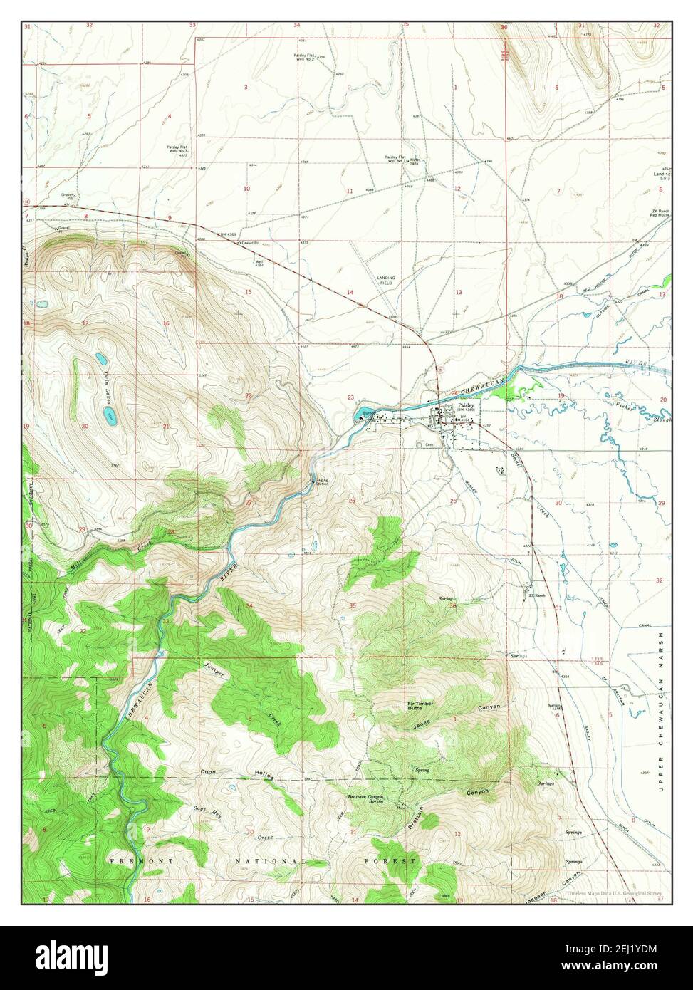 Paisley, Oregon, map 1966, 124000, United States of America by