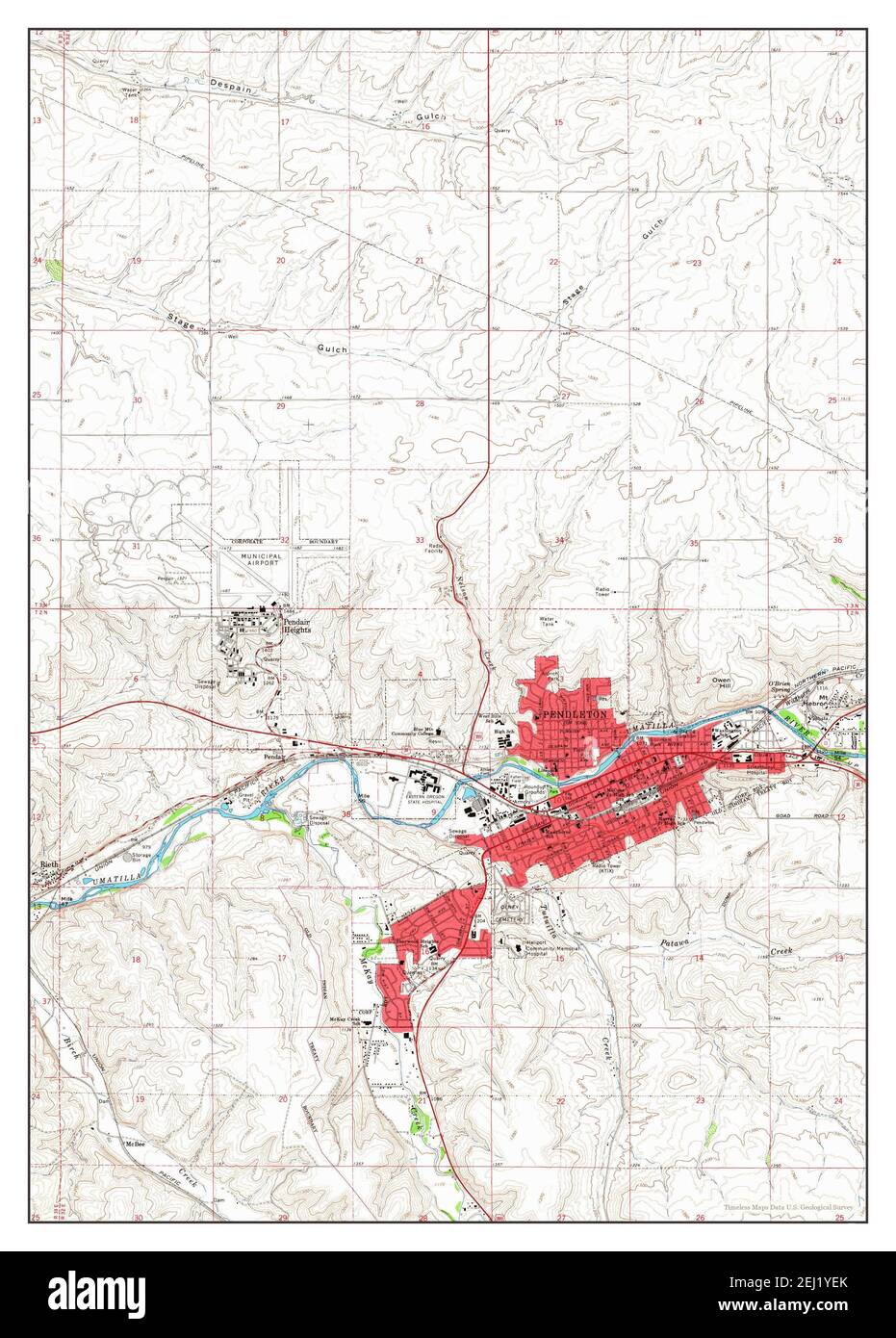 Pendleton, Oregon, map 1966, 1:24000, United States of America by ...
