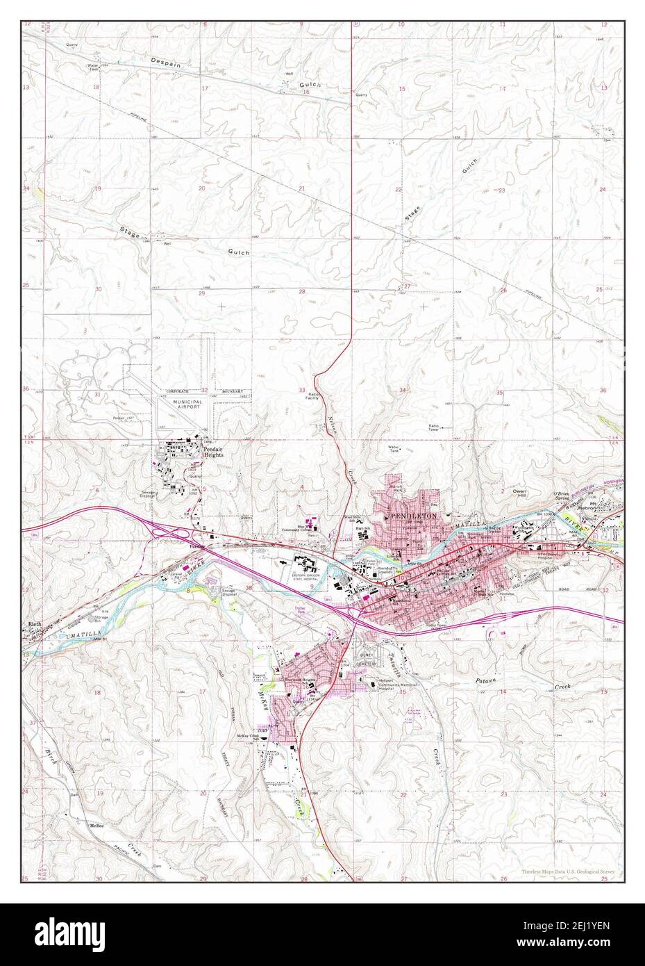 Pendleton, Oregon, map 1966, 1:24000, United States of America by ...