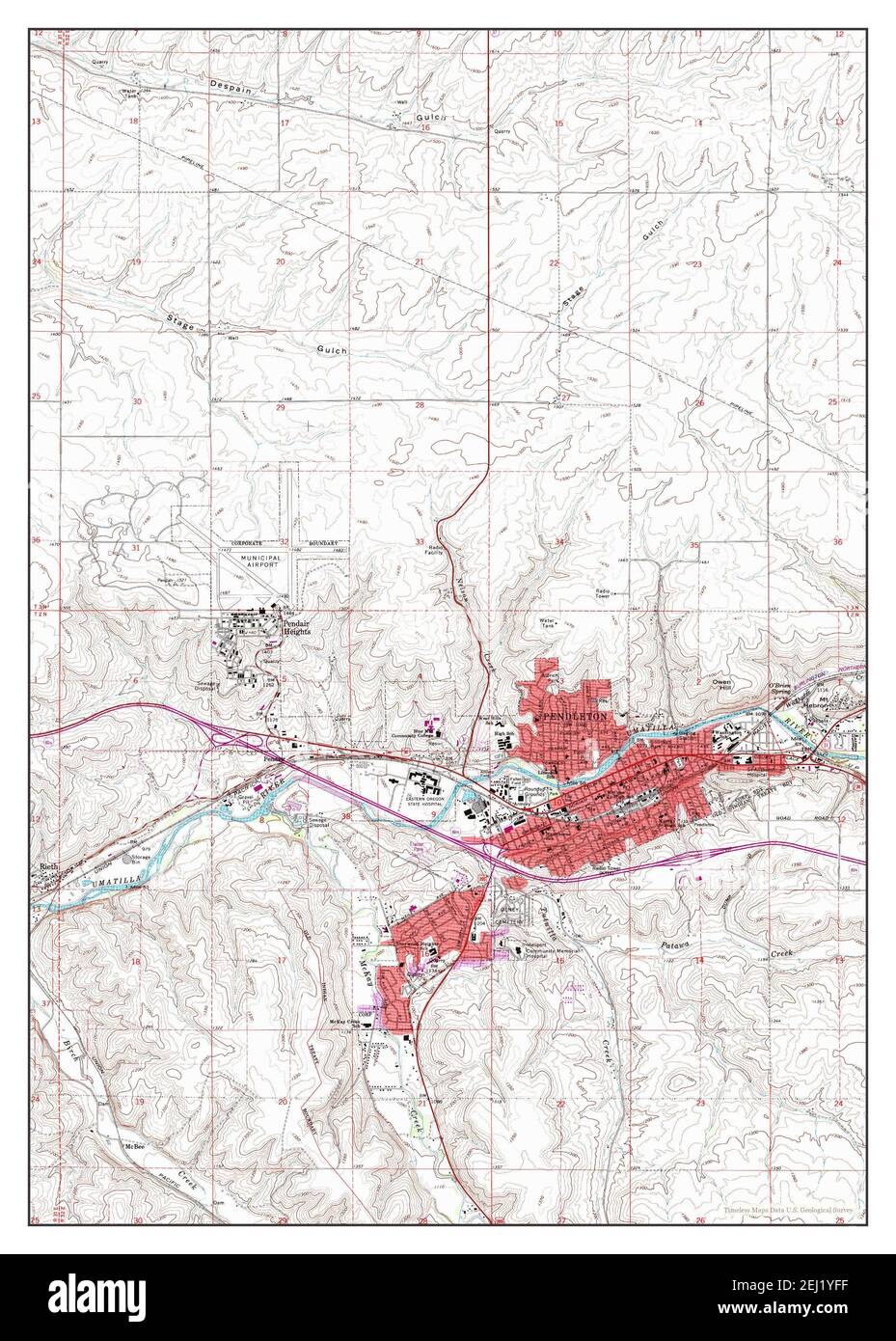 Pendleton, Oregon, map 1966, 1:24000, United States of America by ...