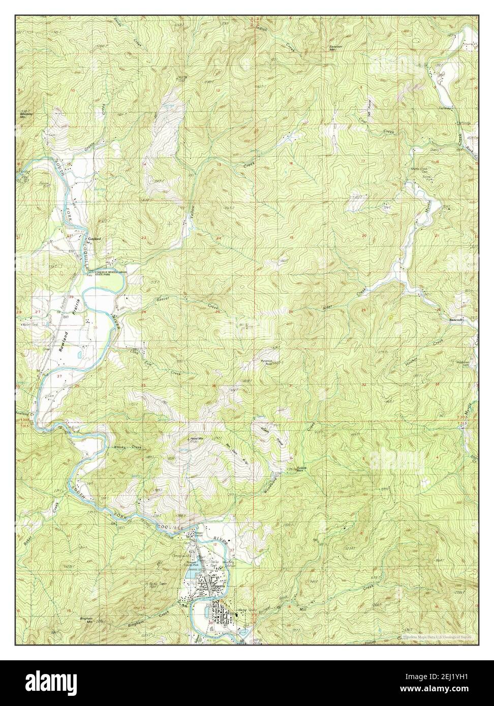 Powers, Oregon, map 1986, 124000, United States of America by Timeless