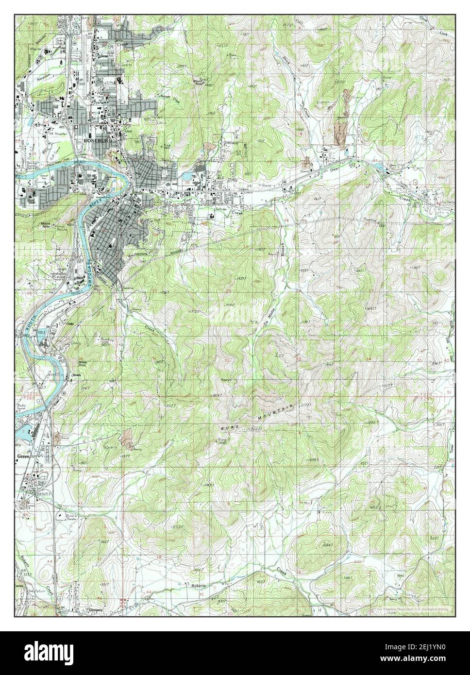 Roseburg East, Oregon, map 1987, 124000, United States of America by