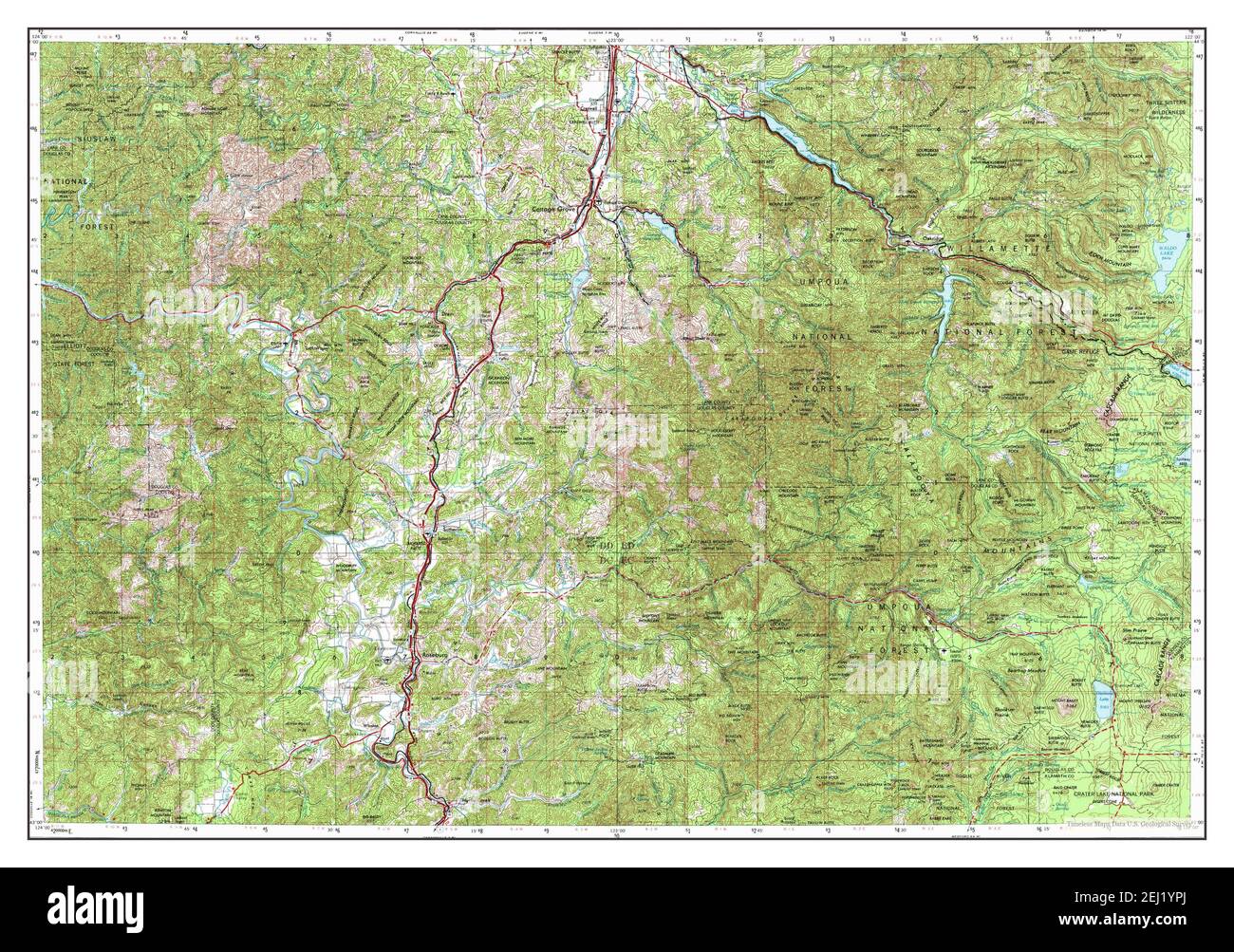 Roseburg Oregon Map 1958 1250000 United States Of America By Timeless Maps Data Us 3863