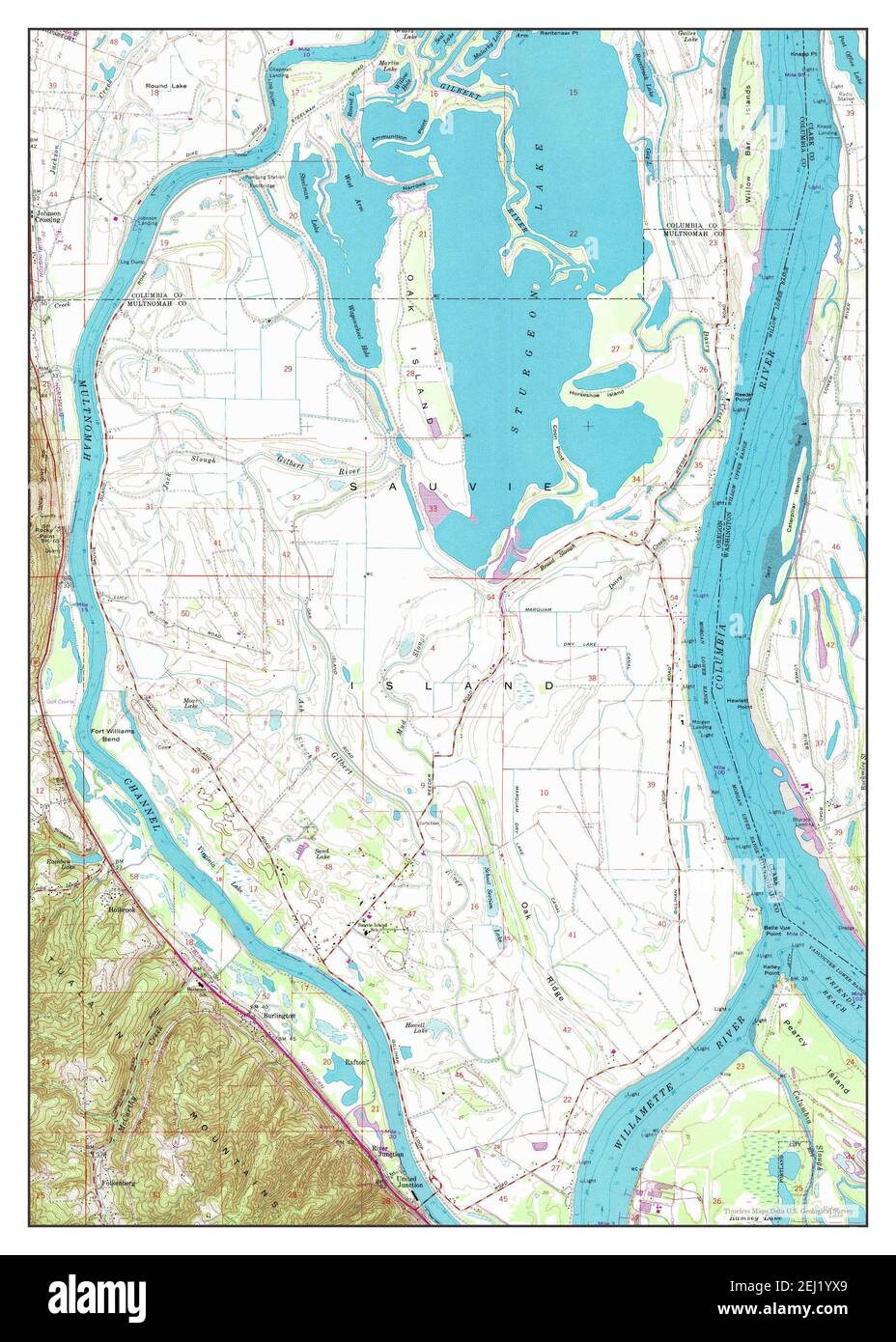 Map Of Sauvie Island Oregon Sauvie Island, Oregon, Map 1961, 1:24000, United States Of America By  Timeless Maps, Data U.s. Geological Survey Stock Photo - Alamy