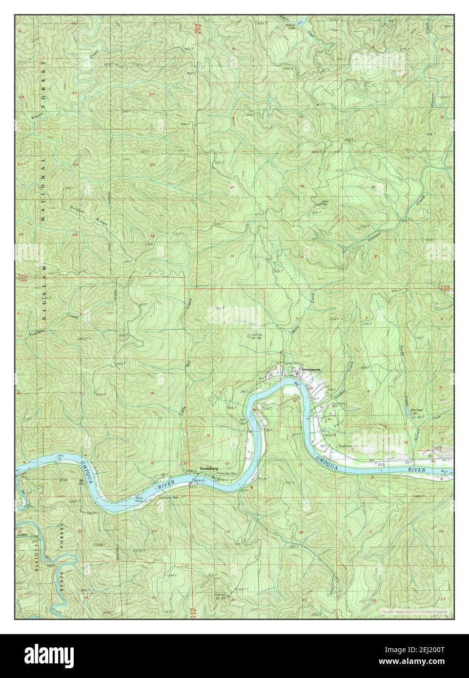 Scottsburg, Oregon, map 1985, 124000, United States of America by