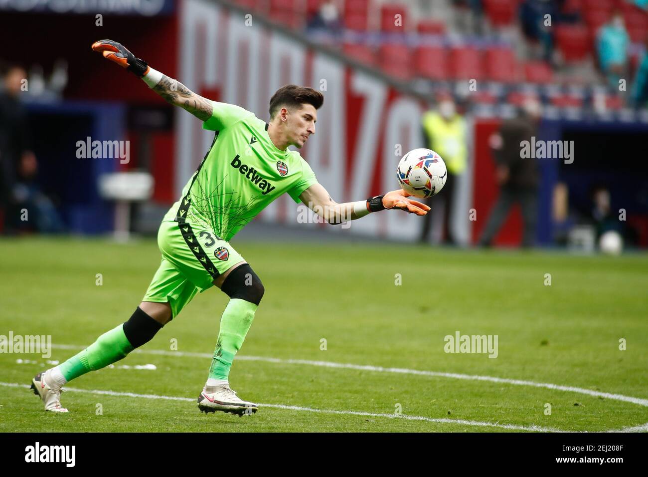 Dani Cardenas of Levante during the Spanish championship La Liga football match between Atletico de Madrid and Levante UD on fe / LM Stock Photo