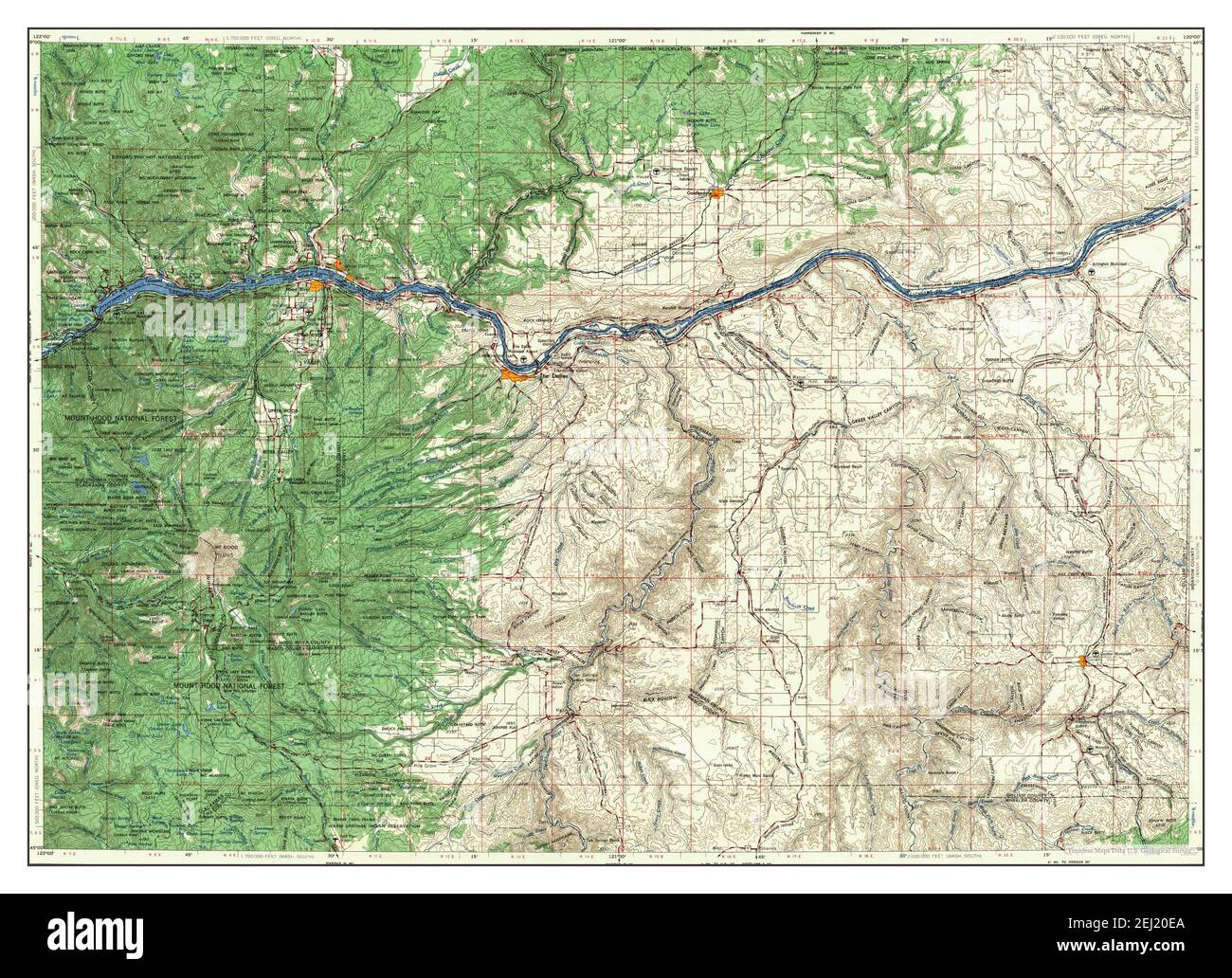The Dalles Oregon map 1957 1 250000 - The Dalles Oregon Map 1957 1250000 United States Of America By Timeless Maps Data Us Geological Survey 2EJ20EA